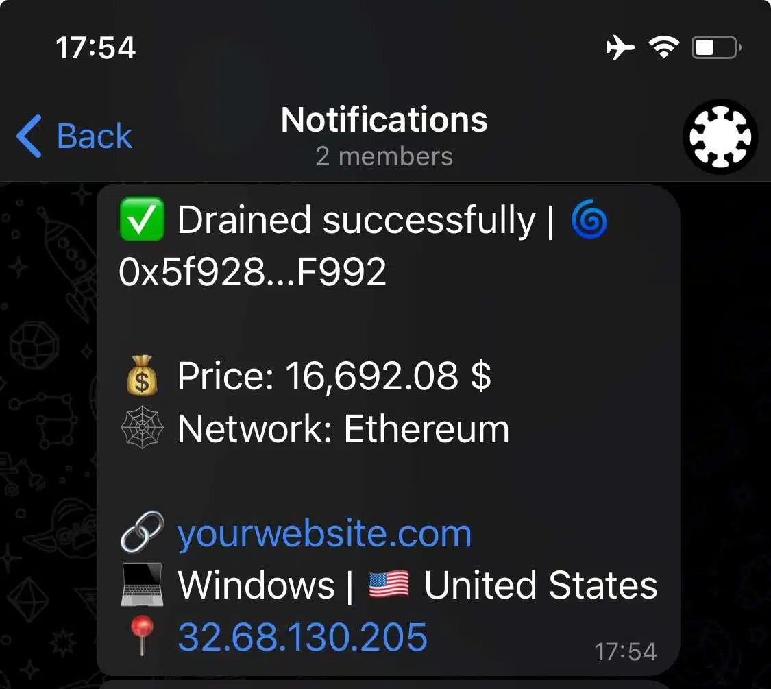 Quark Drainer crypto drainer EVM drainer interface showing real-time tracking and wallet approvals