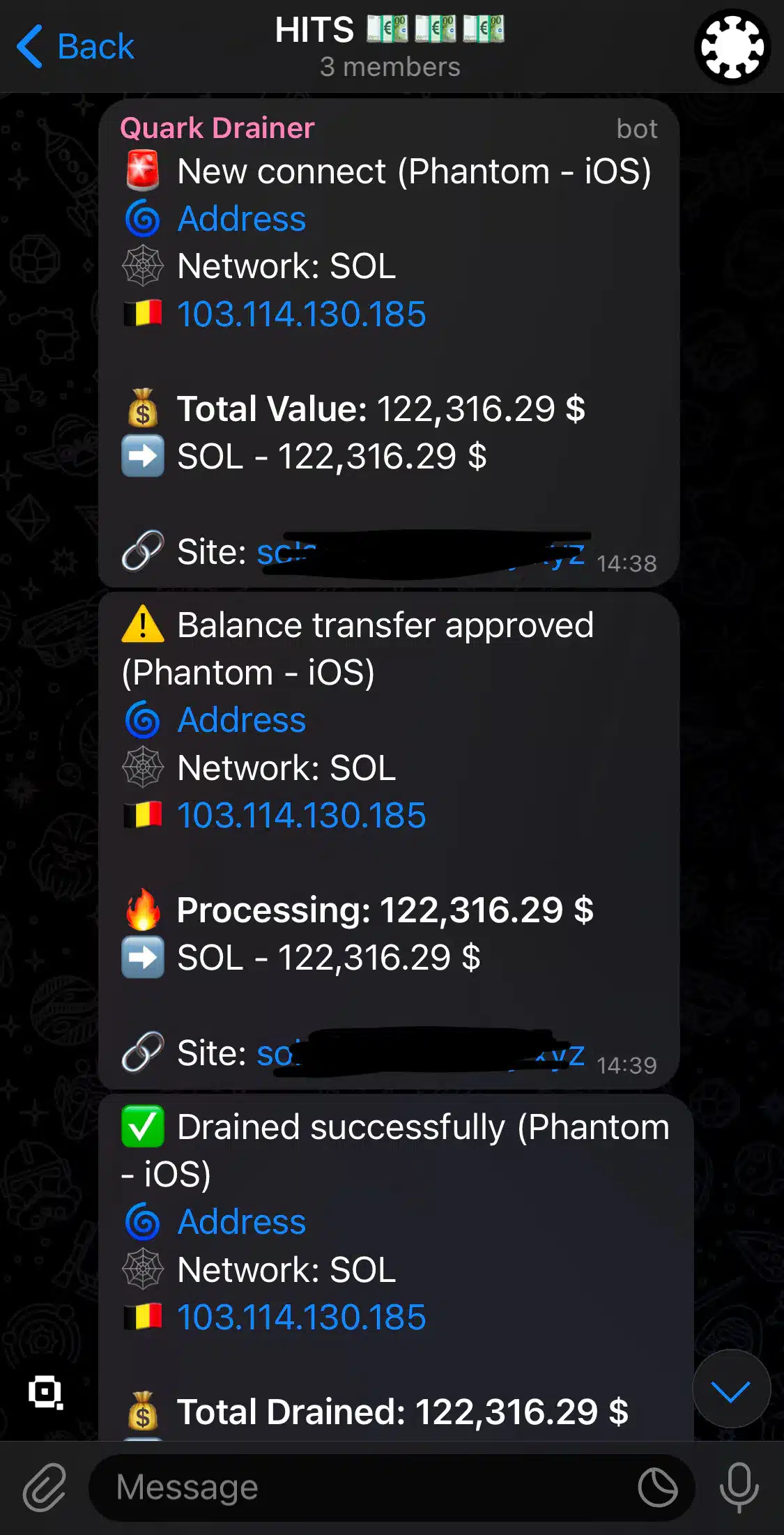 Solana Wallet Drainer crypto drainer Solana Drainer Hit. Telegram Notification